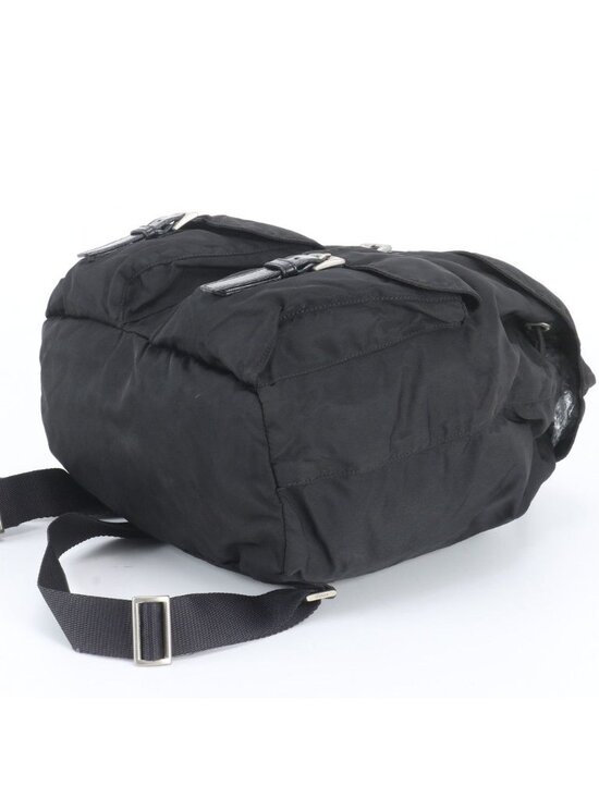 Prada White Tessuto Nylon Triangle Logo Leather Backpack Shoulder main image 8